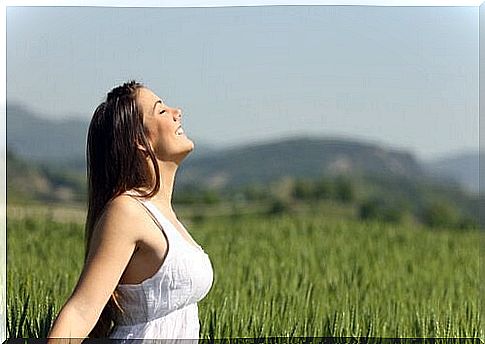 woman enjoys nature