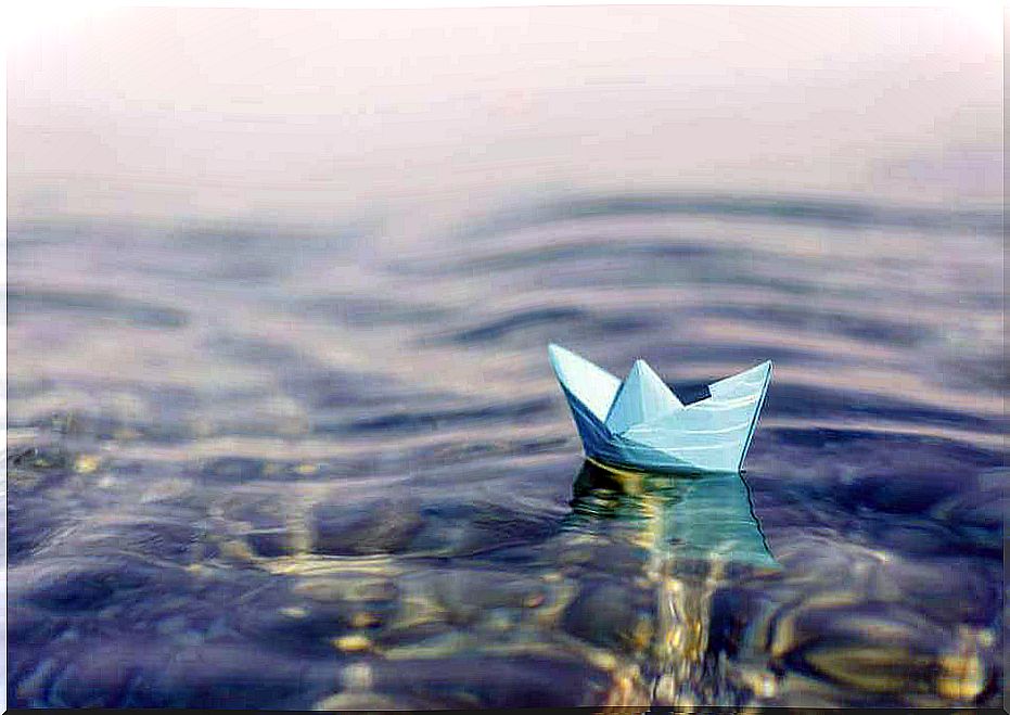 paper boat in the water