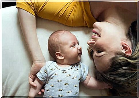 Babies do not see facial features until they are a couple of months old.