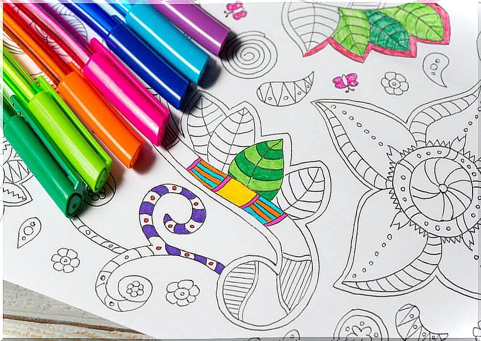 Mandala and crayons