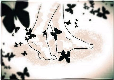 bare feet and butterflies