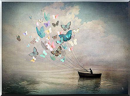 Boat and butterflies