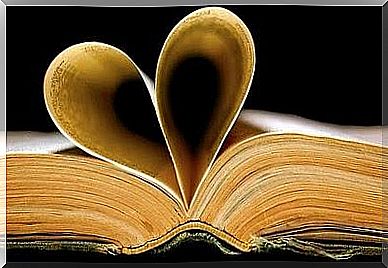 The pages of the book form a heart